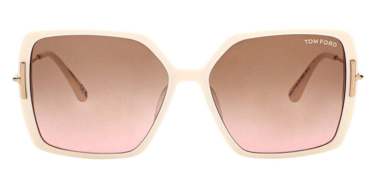 Tom Ford® FT1039 Joanna FT1039 Joanna 25F 59 - 25F - Shiny Ivory, Shiny Deep Gold, t" Logo / Amber Lenses" Sunglasses