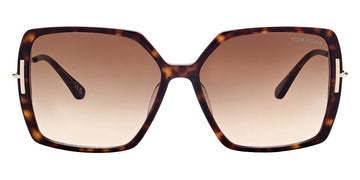 Tom Ford® FT1039 Joanna FT1039 Joanna 52F 59 - 52F - Shiny Dark Havana, Shiny Rose Gold, t" Logo / Gradient Brown Lenses" Sunglasses