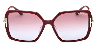 Tom Ford® FT1039 Joanna FT1039 Joanna 69Z 59 - 69Z - Shiny Bordeaux, Shiny Rose Gold, t" Logo / Gradient Rose Lenses" Sunglasses