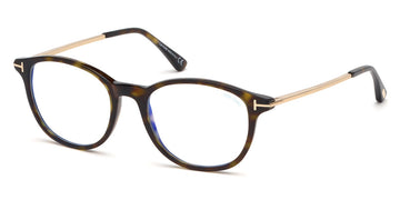 Tom Ford® FT5553-B FT5553-B 052 50 - Shiny Dark Havana/Shiny Rose Gold Eyeglasses