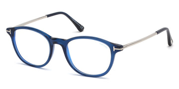 Tom Ford® FT5553-B FT5553-B 090 50 - Shiny Transparent Blue/Shiny Palladium Eyeglasses