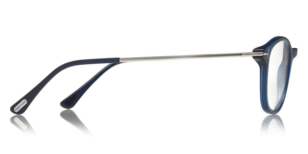 Tom Ford® FT5553-B FT5553-B 090 50 - Shiny Transparent Blue/Shiny Palladium Eyeglasses