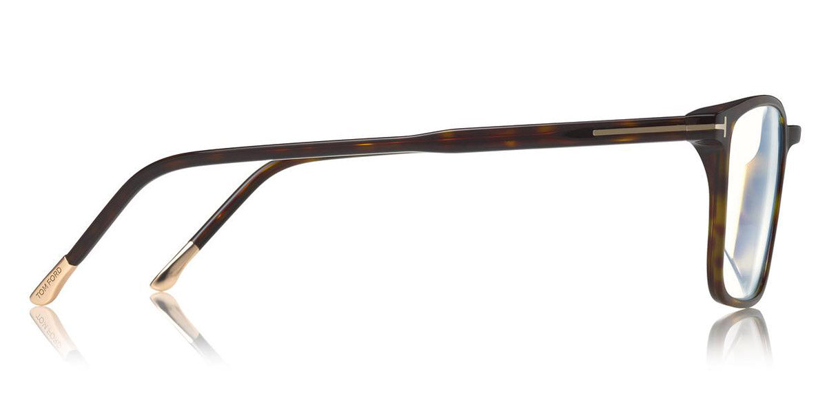 Tom Ford® FT5607-B FT5607-B 052 55 - Shiny Classic Dark Havana/Shiny Rose Gold "T" Logo/Blue Eyeglasses