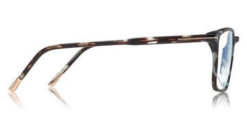 Tom Ford® FT5607-B FT5607-B 055 55 - Shiny Dark Teal Havana/Shiny Rose Gold "T" Logo/Blue Eyeglasses