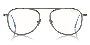 Tom Ford® FT5691-B FT5691-B 012 52 - Shiny Dark Ruthenium With Blue Eyeglasses