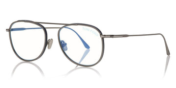 Tom Ford® FT5691-B FT5691-B 012 52 - Shiny Dark Ruthenium With Blue Eyeglasses