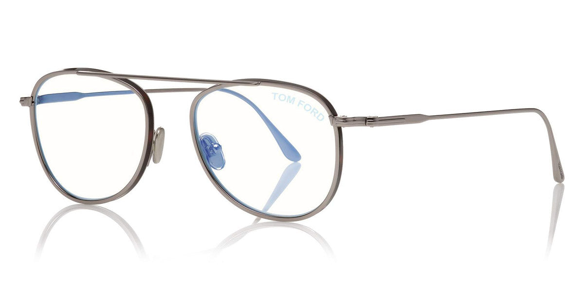 Tom Ford® FT5691-B FT5691-B 014 52 - Shiny Light Ruthenium With Shiny Red Havana Eyeglasses