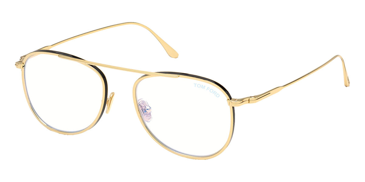 Tom Ford® FT5691-B FT5691-B 030 52 - Shiny Yellow Gold With Shiny Black Eyeglasses