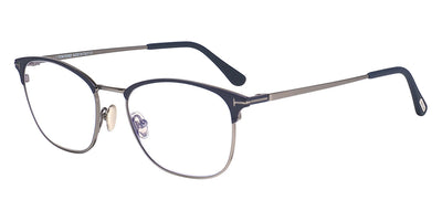 Tom Ford® FT5750-B FT5750-B 091 54 - 091 - Matte Blue, Shiny Dark Ruthenium, t" Logo / Blue Block Lenses" Eyeglasses