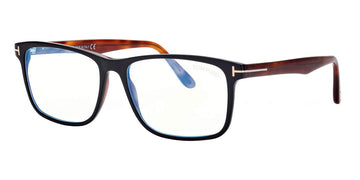 Tom Ford® FT5752-B FT5752-B 020 55 - 020 - Shiny Transparent Grey, t" Logo / Blue Block Lenses" Eyeglasses