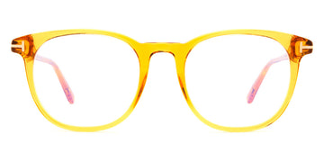 Tom Ford® FT5754-B FT5754-B 041 53 - Shiny Transparent Honey/T Logo Eyeglasses