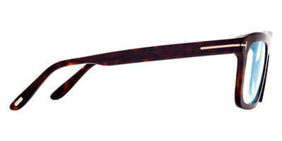 Tom Ford® FT5757-B FT5757-B 052 52 - 052 - Shiny Classic Dark Havana, t" Logo / Blue Block Lenses" Eyeglasses