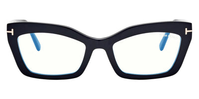 Tom Ford® FT5766-B FT5766-B 078 54 - 078 - Shiny Transparent Liliac, t" Logo / Blue Block Lenses" Eyeglasses