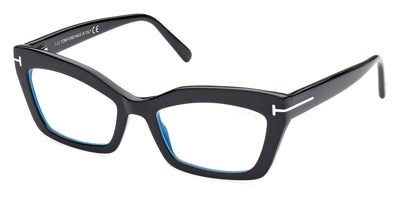 Tom Ford® FT5766-B FT5766-B 078 54 - 078 - Shiny Transparent Liliac, t" Logo / Blue Block Lenses" Eyeglasses