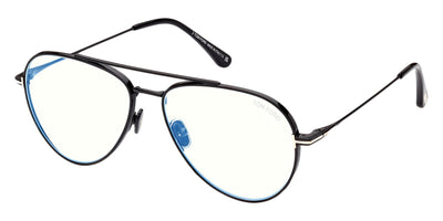 Tom Ford® FT5800-B FT5800-B 001 56 - 001 - Shiny Black, t" Logo / Blue Block Lenses" Eyeglasses