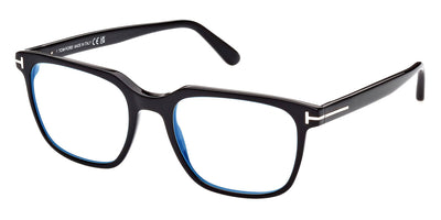 Tom Ford® FT5818-B FT5818-B 001 53 - 001 - Shiny Black  t" Logo / Blue Block Lenses" Eyeglasses