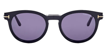 Tom Ford® FT5823-H-B FT5823-H-B 001 50 - 001 - Shiny Black / Blue Block Lenses With Sun Clip Eyeglasses