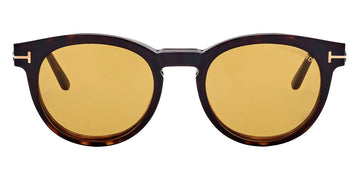 Tom Ford® FT5823-H-B FT5823-H-B 052 50 - 052 - Shiny Dark Havana / Blue Block Lenses With Sun Clip Eyeglasses