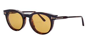 Tom Ford® FT5823-H-B FT5823-H-B 052 50 - 052 - Shiny Dark Havana / Blue Block Lenses With Sun Clip Eyeglasses