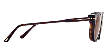 Tom Ford® FT5823-H-B FT5823-H-B 052 50 - 052 - Shiny Dark Havana / Blue Block Lenses With Sun Clip Eyeglasses