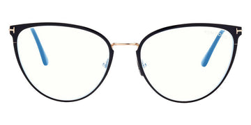 Tom Ford® FT5840-B FT5840-B 001 56 - 001 - Shiny Black, t" Logo / Blue Block Lenses" Eyeglasses