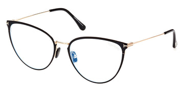 Tom Ford® FT5840-B FT5840-B 001 56 - 001 - Shiny Black, t" Logo / Blue Block Lenses" Eyeglasses