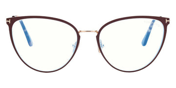 Tom Ford® FT5840-B FT5840-B 046 56 - 046 - Matte Light Brown, t" Logo / Blue Block Lenses" Eyeglasses