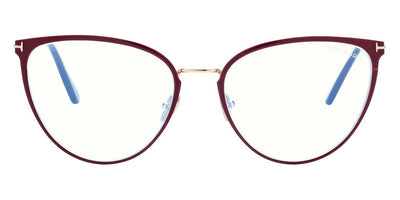 Tom Ford® FT5840-B FT5840-B 066 56 - 066 - Shiny Red, t" Logo / Blue Block Lenses" Eyeglasses