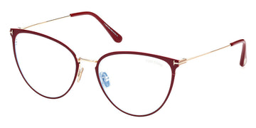 Tom Ford® FT5840-B FT5840-B 066 56 - 066 - Shiny Red, t" Logo / Blue Block Lenses" Eyeglasses