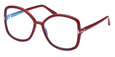 Tom Ford® FT5845-B FT5845-B 074 56 - Shiny Bordeaux/T Logo Eyeglasses