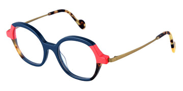 NaoNed® Gindi NAO Gindi 55002 47 - Solid Ink Blue and Coral / Matte Light Khaki Eyeglasses