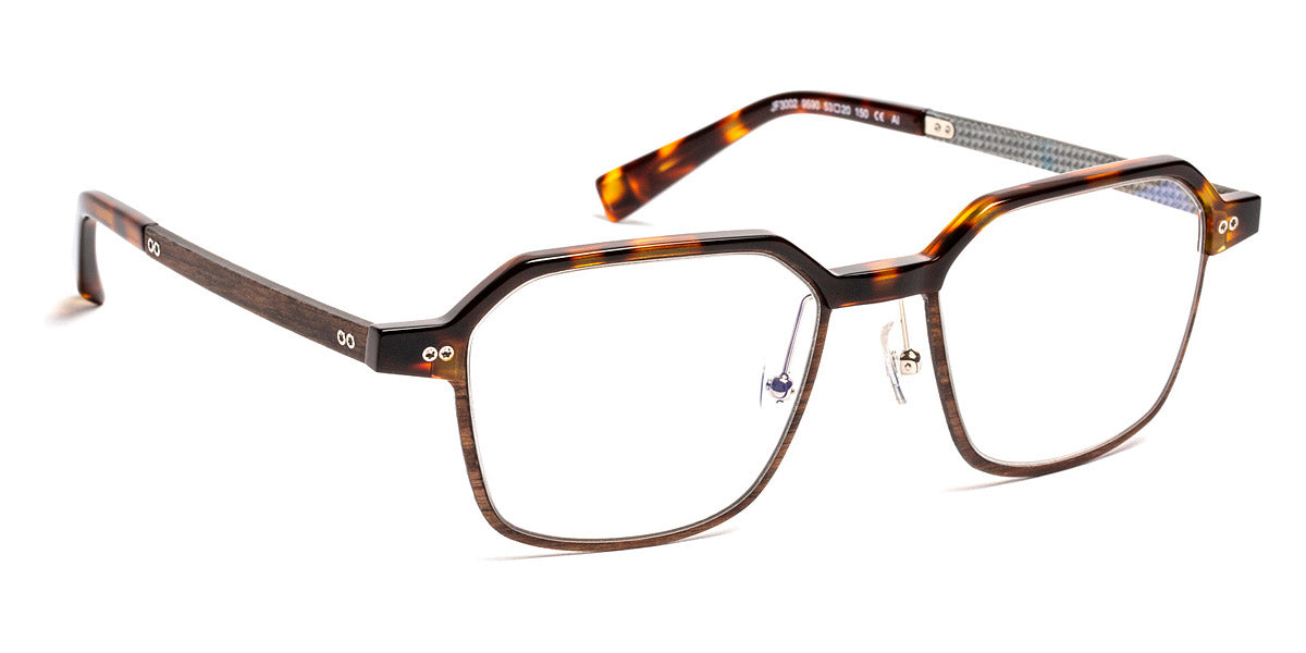 J.F. Rey® JF3002 JFR JF3002 9590 53 - 9590 Demi/Wood/Fiber Glasses Silver Eyeglasses