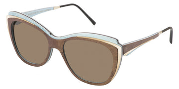 Gold & Wood® LEA G&W LEA 02 55 - 02 - Brown Bird Eye’s Maple/Blue Bird’s Eye Maple/Champagne Gold/Polarized Plain Brown Eyeglasses