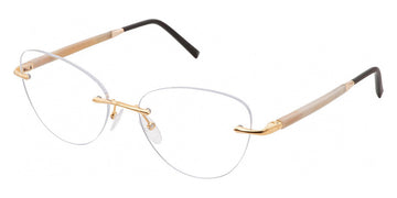 Gold & Wood® LUNA G&W LUNA 01 54 - 01 - Champagne Gold/Buttered Horn Eyeglasses