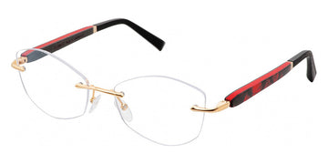 Gold & Wood® LUNA G&W LUNA 07 52 - 07 - Shiny Champagne Gold/Black Washiwood/Coral Bolivar/Grey Bolivar Eyeglasses