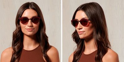 SALT.® MADISON SAL MADISON 002 54 - Redwood Antique Gold/CR39 Crimson Lens Sunglasses