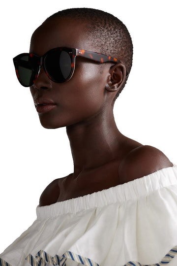 OLIVER GOLDSMITH® & TED BAKER® -MANHATTAN  TORTOISE SUNGLASSES ON PERSON