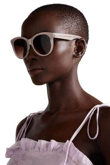 OLIVER GOLDSMITH® & TED BAKER® -MANHATTAN  PINK SUNGLASSES ON PERSON