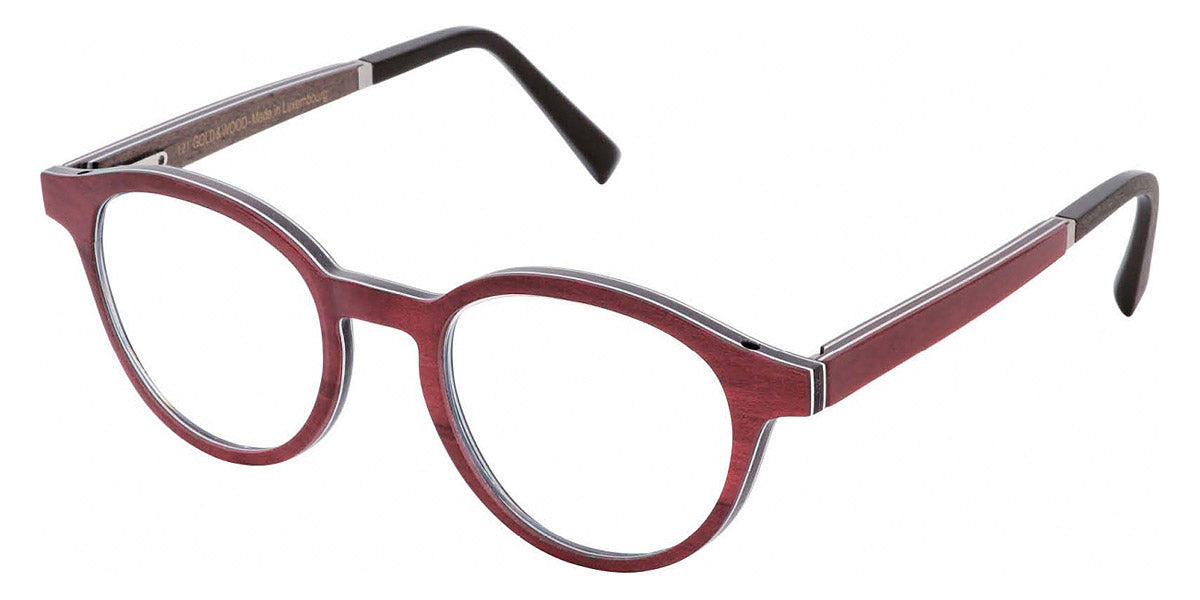 Gold & Wood® NAOS G&W NAOS 41 47 - 41 - Burgundy Bolivar/Brown Bubinga/Brown Bird's Eye Maple Eyeglasses