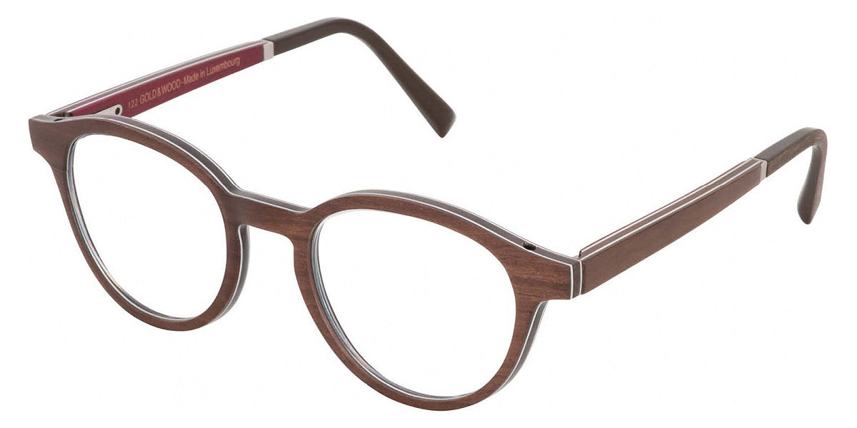 Gold & Wood® NAOS G&W NAOS 42 47 - 42 - Brown Tanganyika/Brown Bubinga/Burgundy Bolivar Eyeglasses