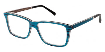 Gold & Wood® NOD G&W NOD 07 56 - 07 - Peacock Shibori Silk/Ebony Tanganyika/Brown Tanganyika Eyeglasses