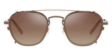 Oliver Peoples® Lilletto Clip OV1316TC 5284Q1 48 - Antique Gold/Dark Brown Gradient Mirror Sunglasses