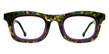 L.A.Eyeworks® RAMBLER  LA RAMBLER 278463 47 - Kelpish with Deep Eggplant Insert Eyeglasses