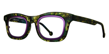 L.A.Eyeworks® RAMBLER  LA RAMBLER 278463 47 - Kelpish with Deep Eggplant Insert Eyeglasses