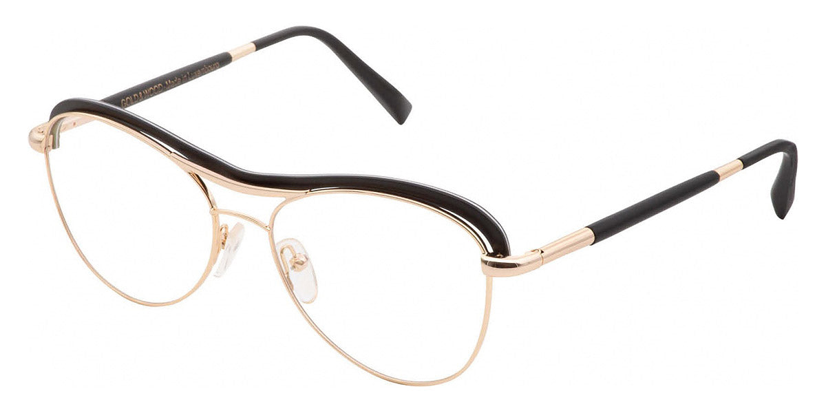 Gold & Wood® STELA 01 G&W STELA 01 01 52 - 01 - Champagne Gold/Ebony Tanganyika Eyeglasses