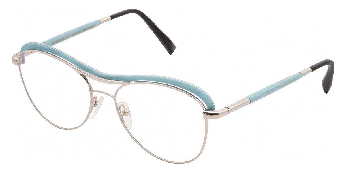 Gold & Wood® STELA 01 G&W STELA 01 03 52 - 03 - Palladium/Light Blue Bird's Eye Maple Eyeglasses